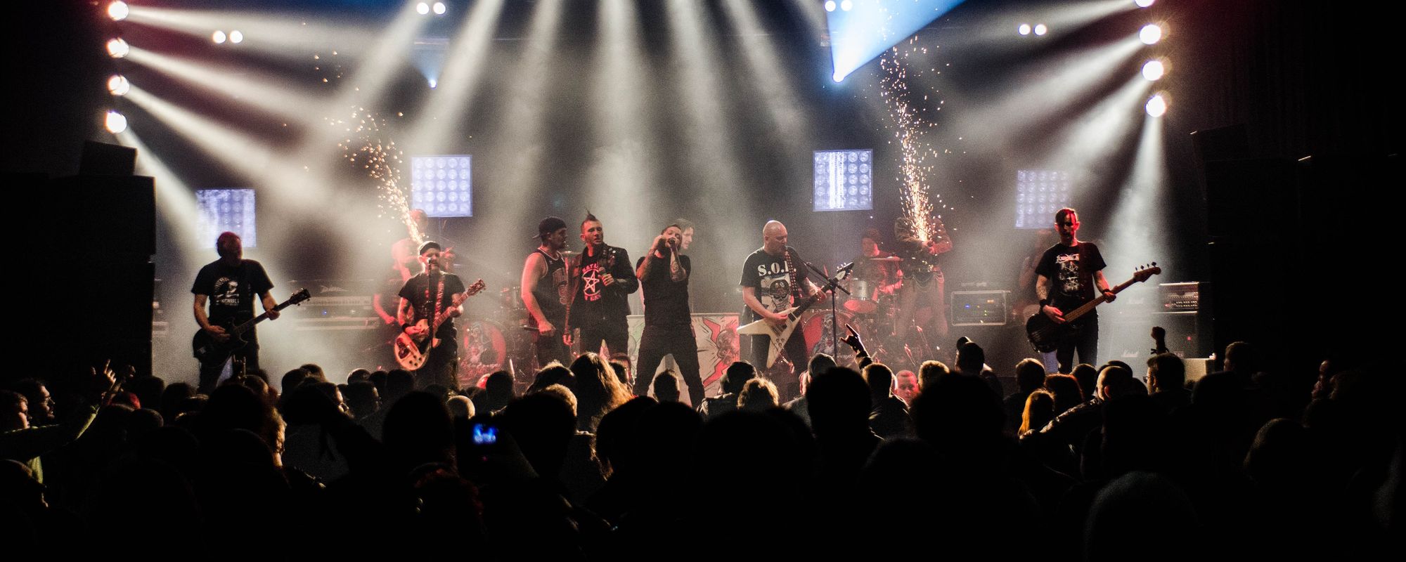 Rock musitian on stage during a concert