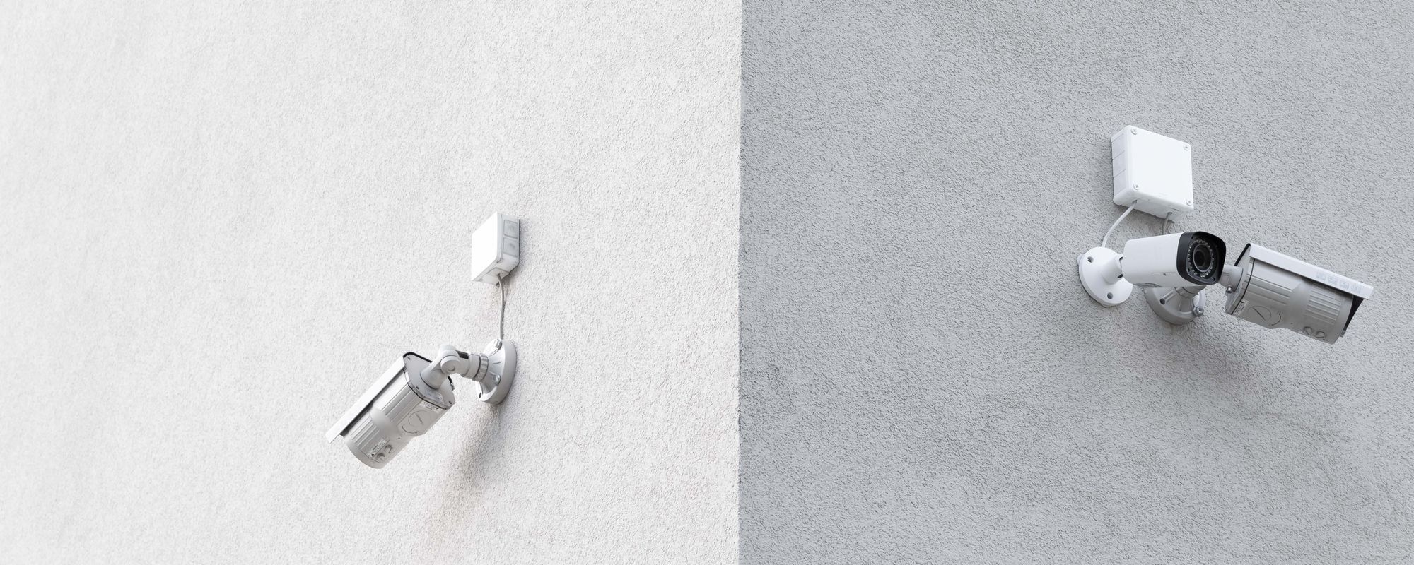CCTV cameras mounted on wall