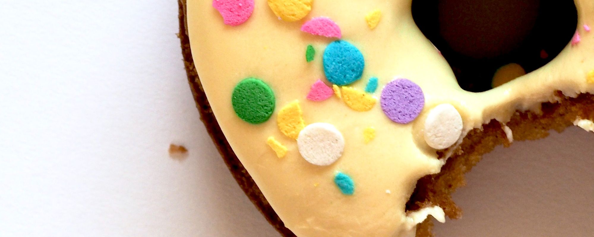 Half eaten donut