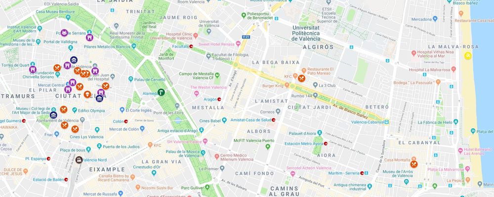Ghid turistic Valencia - hartă interactivă
